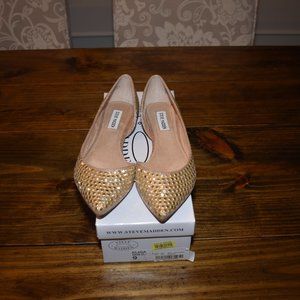 Steve Madden Gold Eligant Flats
